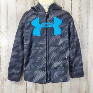 5/$25 Under Armour Boys Hoodie 4 Blue Gray Full Zip I9